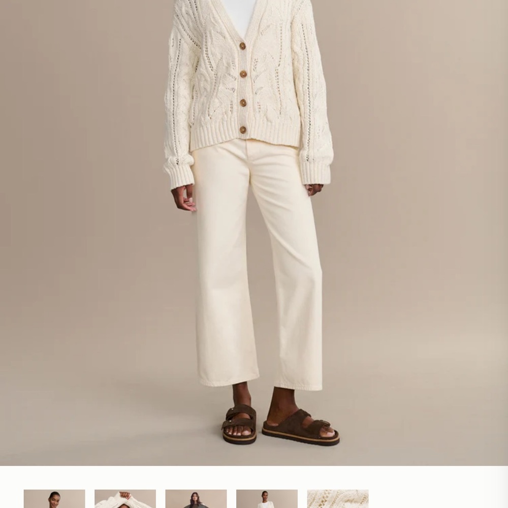 Jenni Kayne Cream Cable Knit Cardigan